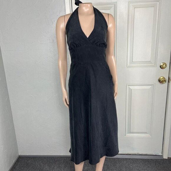 Nicole Miller Dresses & Skirts - Brown Satin Halter Midi Dress Backless Y2K Minimal Slip Style